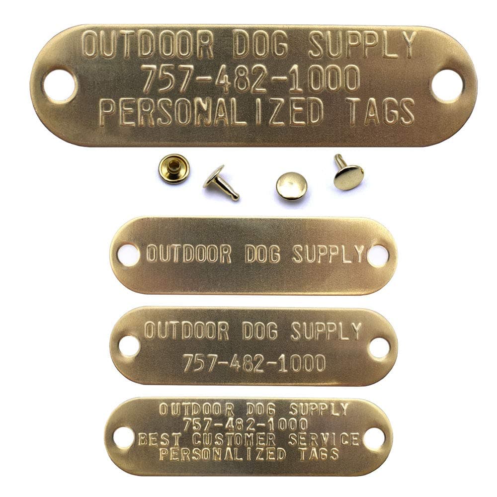 Brass Custom 3/4" Tag with Raised Lettering for Dog Collar