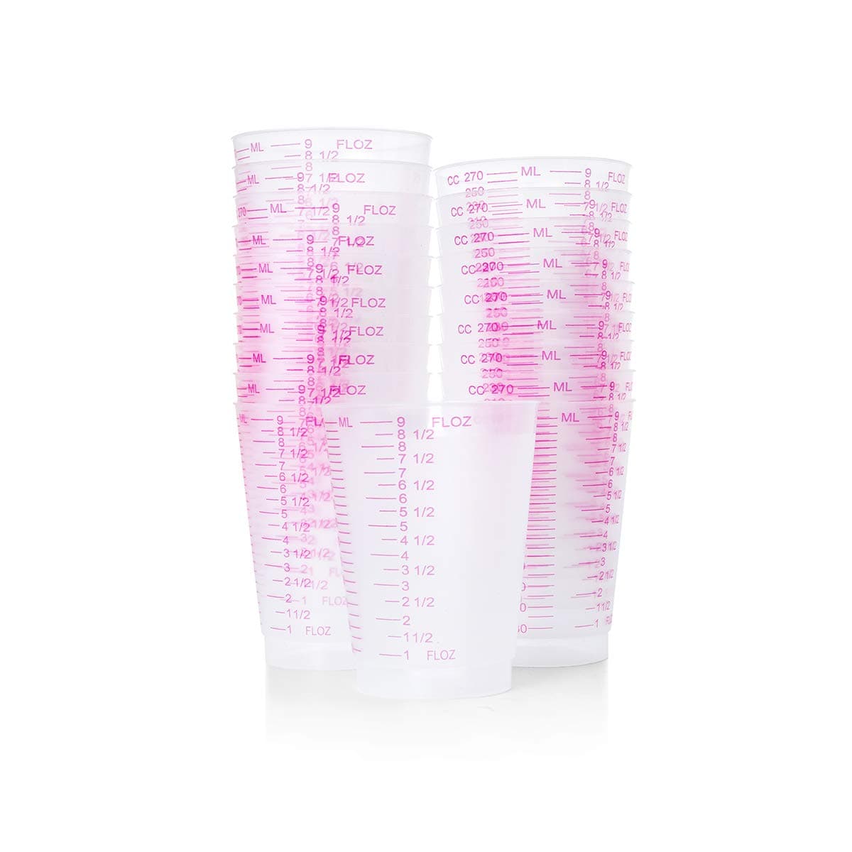 20 10oz Mixing Measuring Cups - Frosted Plastic Cups for Resin, Epoxy, Stain, Pour Art,Mixing Paint