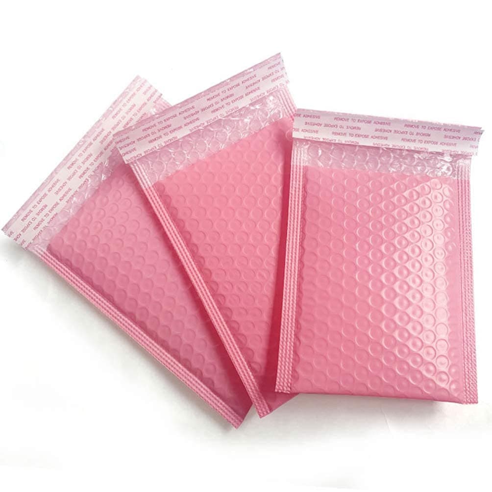 50pcs Self-Seal Bubble Out Bags Anti Static Bubble Bags Cushioning Wrap Pouch for Shipping,Storage and Moving (Pink, 15x11cm)