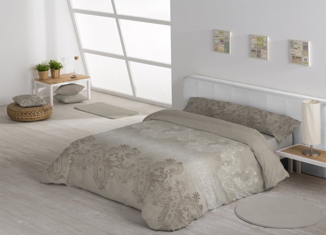Stilia Duvet Set, Avila, Cotton and 50% Polyester, Beige, Single Plus Bed 41" (71 x 95), 180 x 240 cm