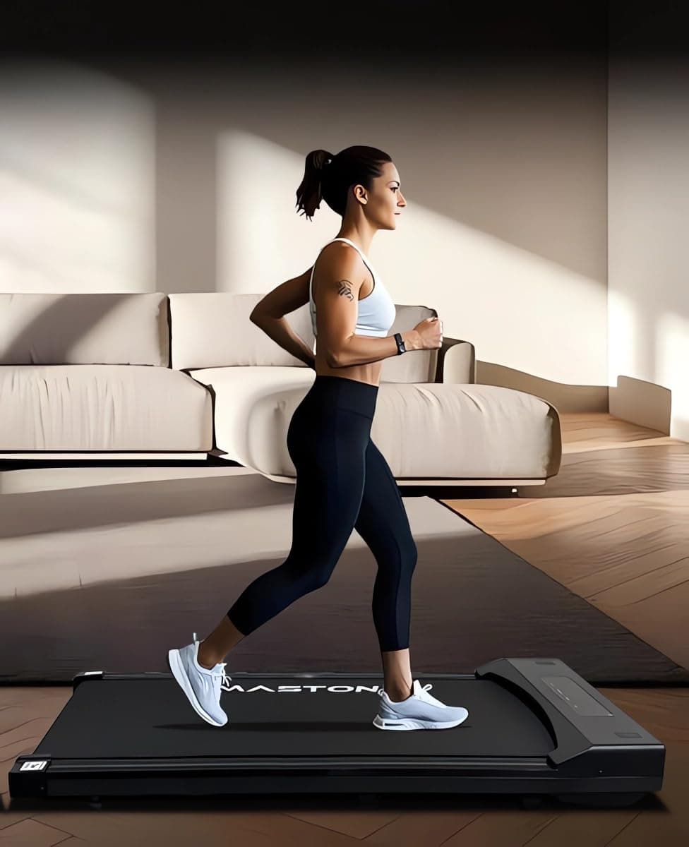 MASTON Treadmills 120 Load Weight Under Desk Treadmill 2.5HP Walking Pad Portable Treadmills with Remote Control & LED Display 1-8km/h Jogging Pad Treadmill for Home Use