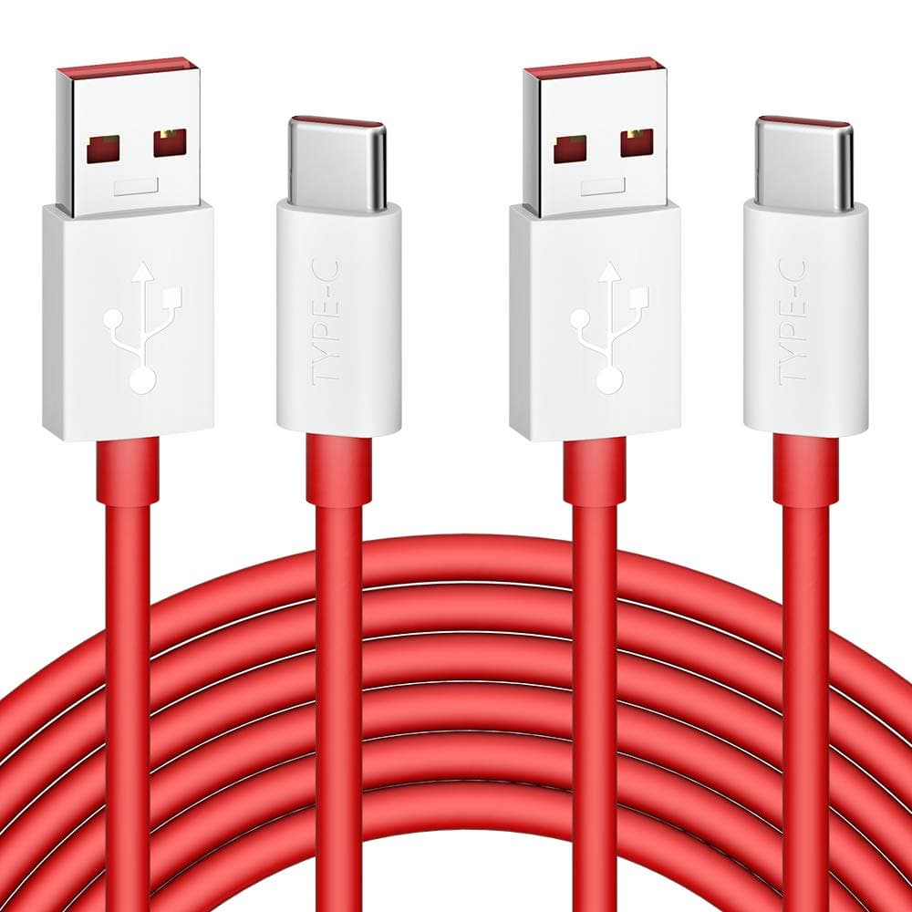 Jelanry for OnePlus 8 Pro Warp SuperVOOC Charging Cable 80W 65W 6FT 2-Pack, USB Type C Cable Dash Charging Cable Rapid Data Syncing Fast Charger Cable for OnePlus 12 Open 11 10 8 7T Pro 7 6T 5T, Red