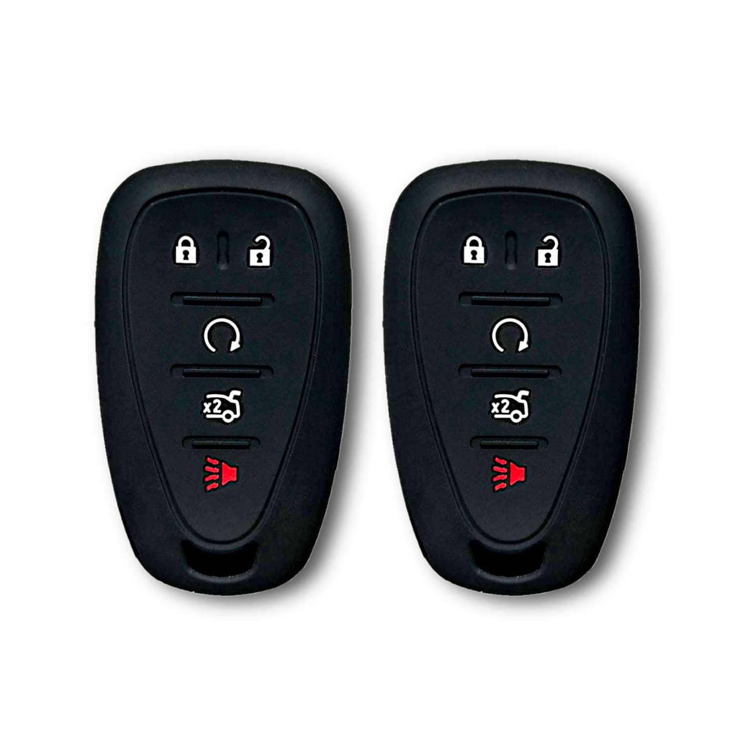 Silicone Key Fob Cover for Chevy Malibu Camaro Trax Traverse Trailblazer Sonic Blazer Cruze Volt Equinox Spark | Car Accessory for Chevrolet | Key Protection Case 2 Pcs (Black)