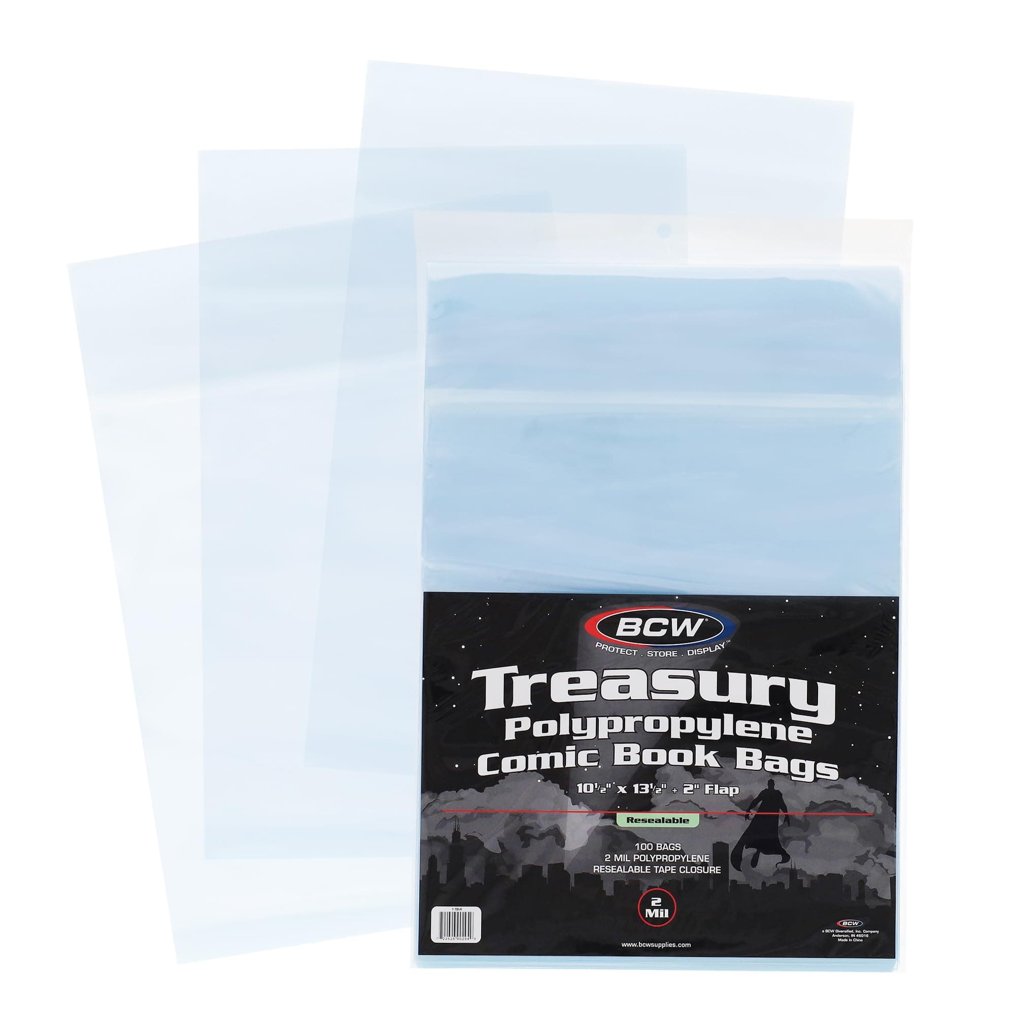 BCW Resealable Treasury Comic Bags – 100 Pack | Archival-Quality Acid-Free Polypropylene Sleeves for Storing Treasury Comics | Crystal Clear Comic Book Storage | 10.5 x 13.5 Inches