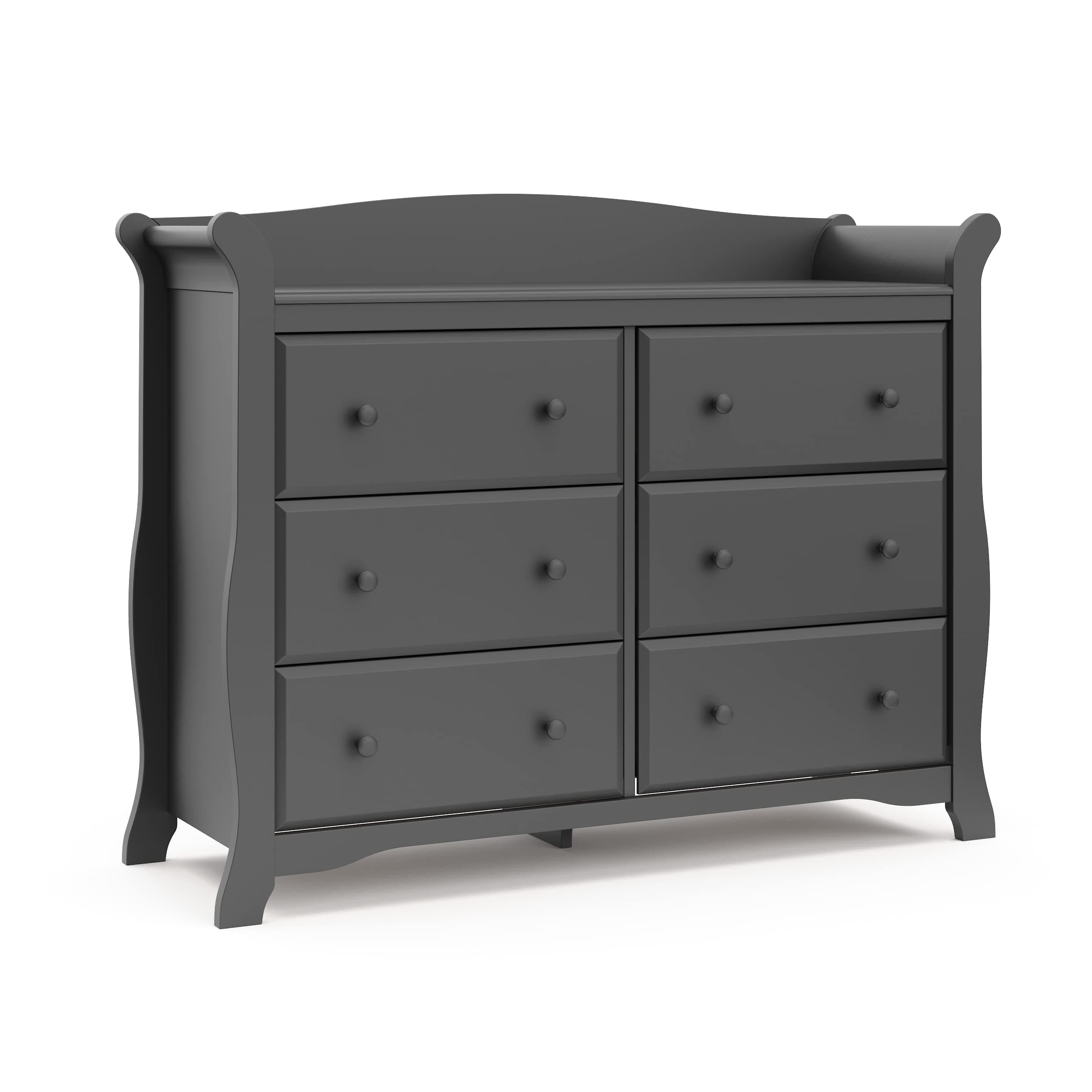 Storkcraft Avalon 6 Drawer Double Dresser (Gray) – Nursery Dresser for Kids B...