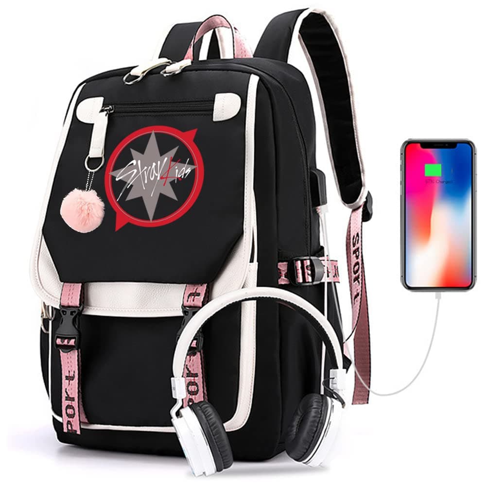 WGEEEY Kpop Stray Kids Backpack Merchandise, Stray Kids Book Bag Casual Backpack Gift