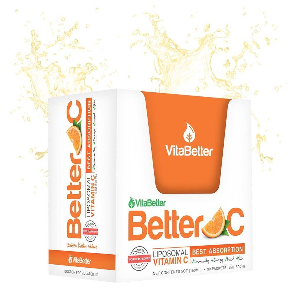 Liposomal Vitamin C 1,000mg - Non GMO - 100% Vegan - Soy Free - China Free - Dairy Free - 30 Packets - USA Made - Mix with Water or Juice - Max Absorption - Ultra Potent Doctor Formulated