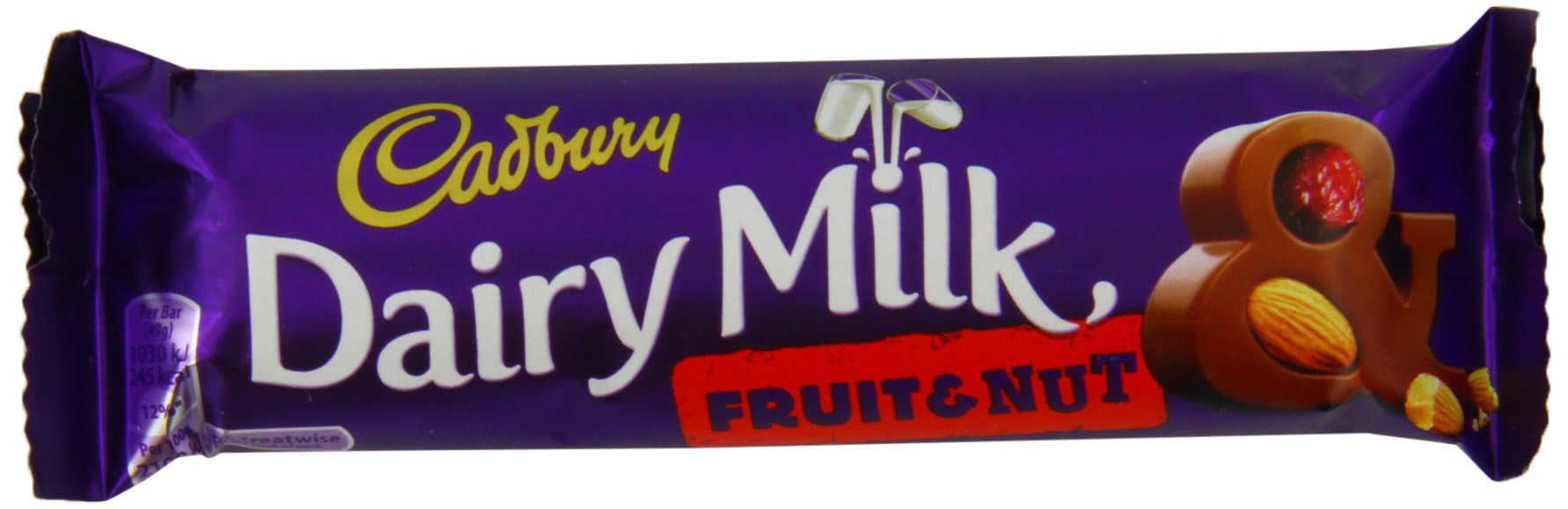 Cadbury Dairy Milk Fruit & Nut Single Bar (Pack of 48)