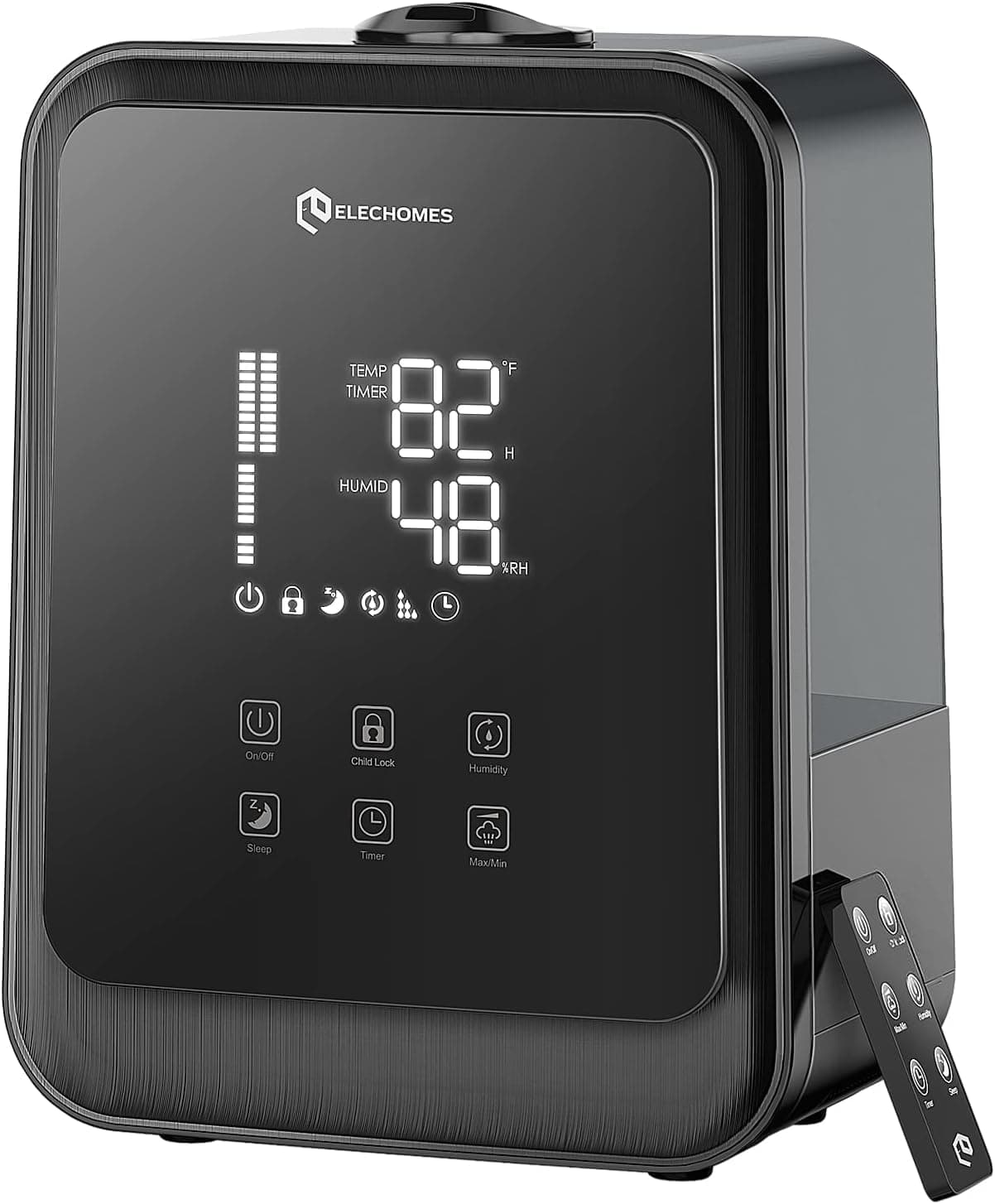 Elechomes HTJ-2119 Ultrasonic Humidifier 4.5L(1.19Gal) Vaporizer Cool Mist for Large Room Baby Bedroom with Remote Control, Large LED Touch Display, Whisper-Quiet, Child Lock, Lasts up to 38 Hours