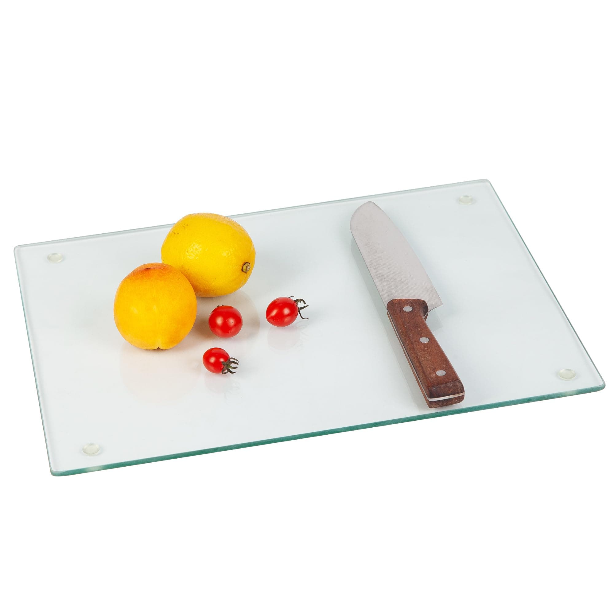 Murrey Home Glass Cutting Board for Kitchen Counter, Tempered Glass Chopping Boards Dishwasher Safe, Small Clear Countertop Tray, Scratch Resistant, Heat Resistant, Non Toxic, Clear, 16"x12"
