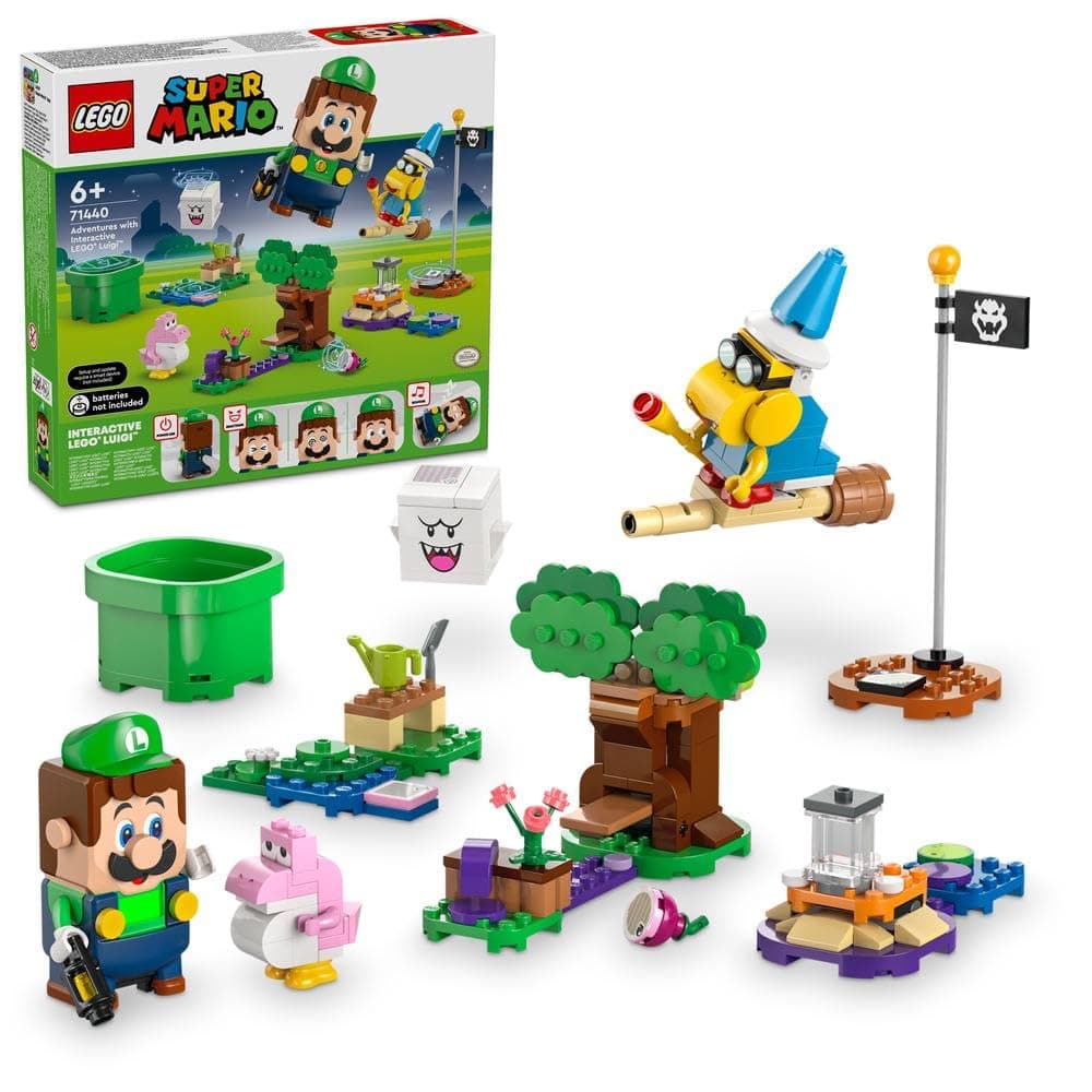 LEGO Super Mario Adventures with Interactive LEGO Luigi Toy, Nintendo Gift for 6 Plus Year Old Boys, Girls and Gamers, Garden Playset for Kids, with Pink Baby Yoshi Figure, 71440