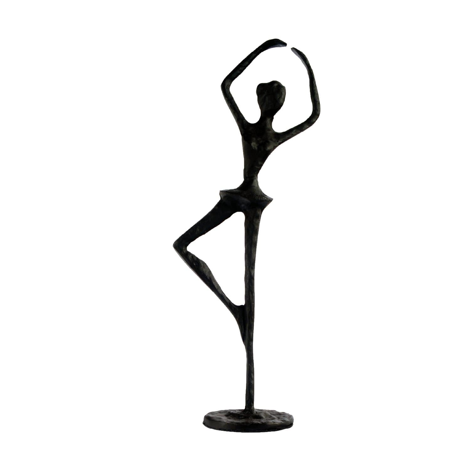 Elur Ballet Girl Iron Figurine 25cm, Cast, Mocha, 25.5 x 8 x 5 cm