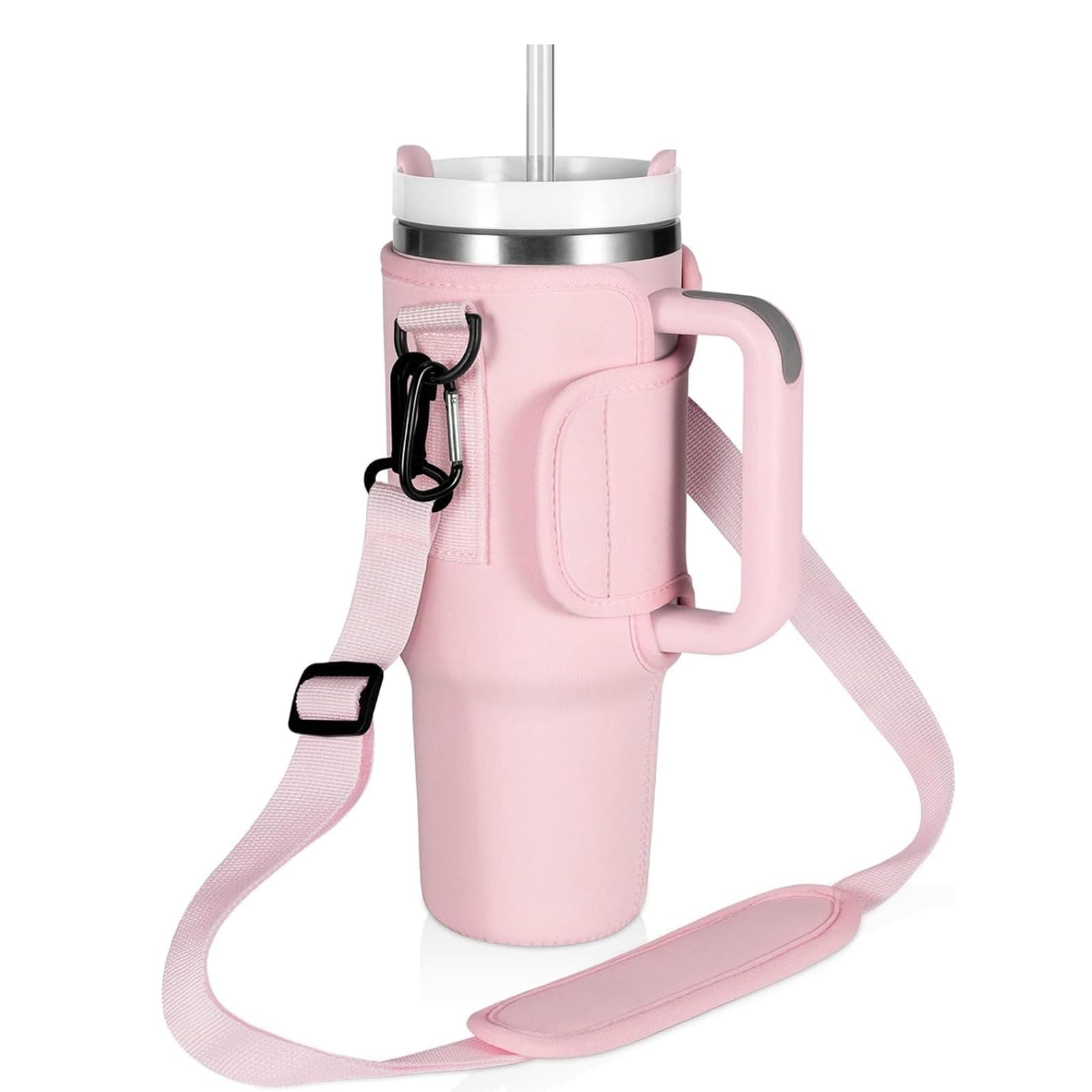 BananaHome Water Bottle Carrier Bag Compatible with Stanley 40oz Tumbler with Handle,Adjustable Shoulder Strap Bottle Holder Pouch for Stanley Cup Accessories, for Hiking Travelling Camping