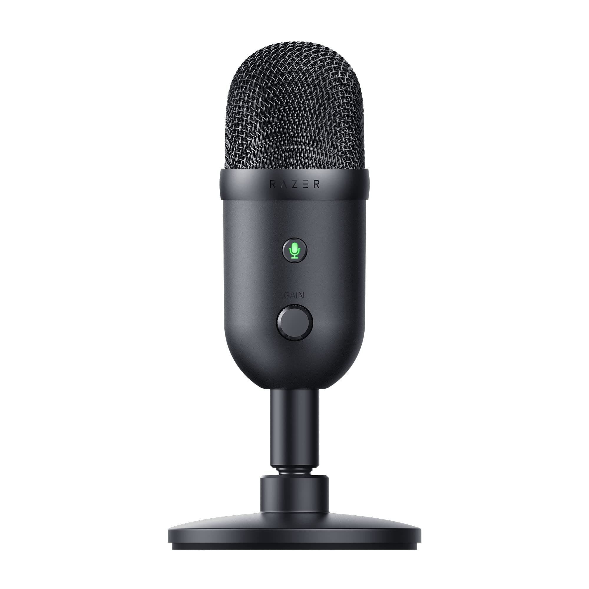 Seiren V2 X USB Condenser Microphone for Streaming and Gaming on PC: Supercardioid Pickup Pattern - Integrated Digital Limiter - Mic Monitoring and Gain Control - Built-in Shock Absorber