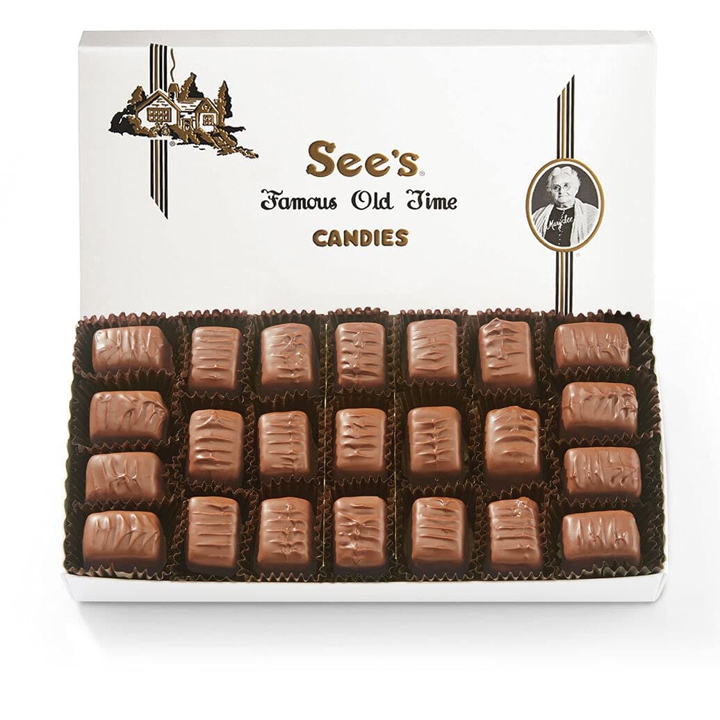 See's Candies 1 lb Milk Butterscotch Square (White Wrap)