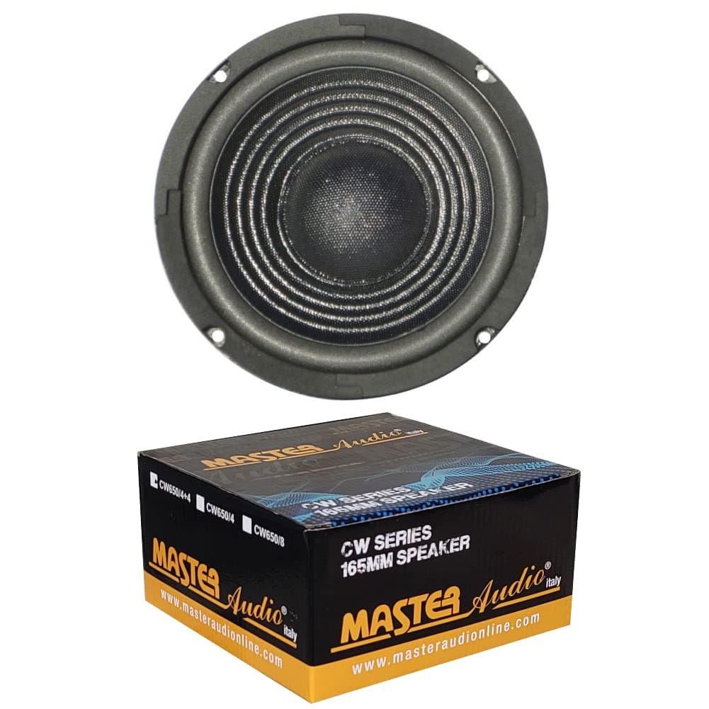 MASTER AUDIO SPEAKER SUBWOOFER SPEAKER CW650 CW 650/4+4 X WOOFERS 16.5 CM 165 MM 6.5 "FROM 60 WATT RMS AND 120 WATTS MAXIMUM IMPEDANCE OF 4 DOUBLE COIL 4 OHM ENCLOSURE DOORS BOOT