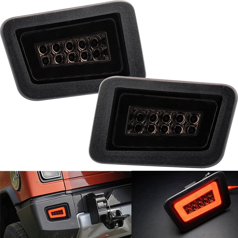 H2 LED Brake Turn Signal Lights Assembly for 2005 2006 2007 2008 2009 Hummer H2 Smoked Lens Rear Bumper Reflector LED Tail TailLights Braking Stop DRL Daytime Running Parking Lamps 15100039 15100038
