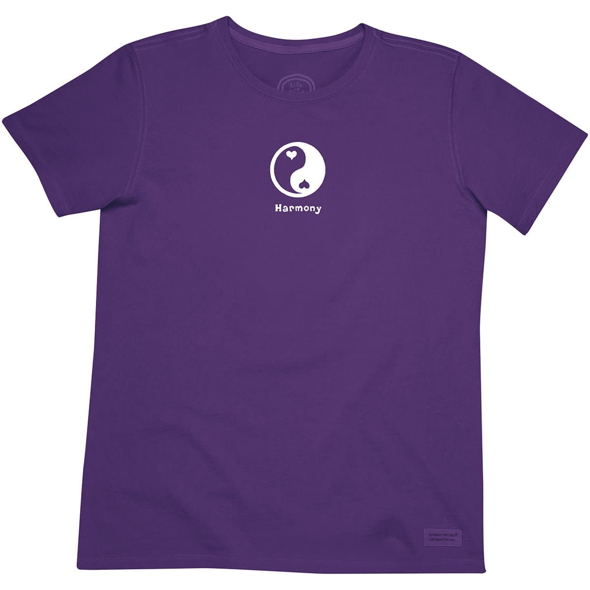 Life is good Women's Crusher Yin Yang Harmony T-Shirt (Bold Violet)