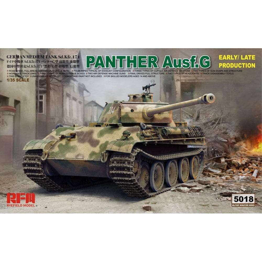ライフィールドモデル RYE Field Model RM5018 Model Kit Sd.Kfz. 171 Panther AUSF.G, Multi-Coloured