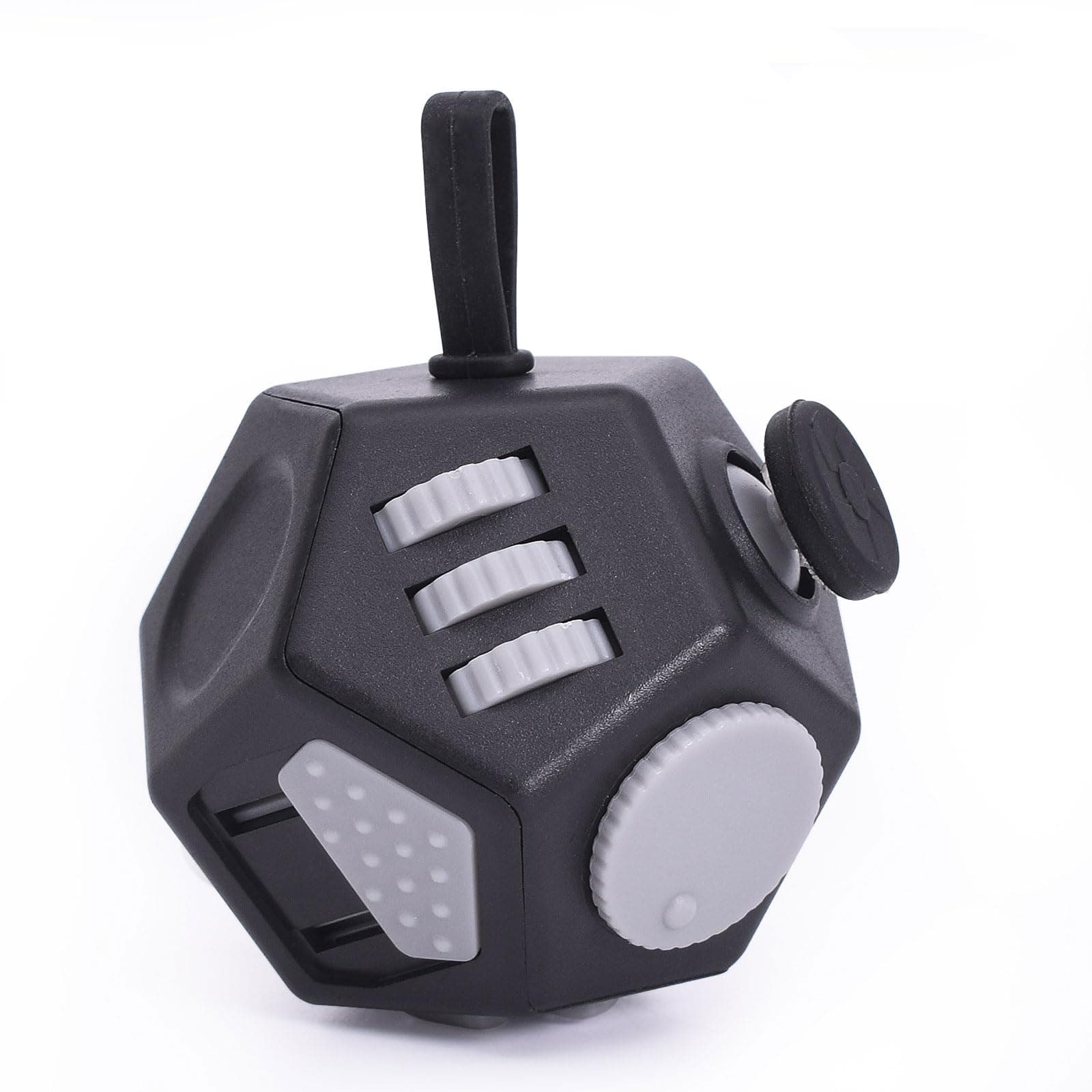 Mini Fidget Toys Cube,12 Sided Cube Toys Relief Stress,Anxiety, Depression,Autism for Kids Adults Improve Focus and Kill Time (Black)