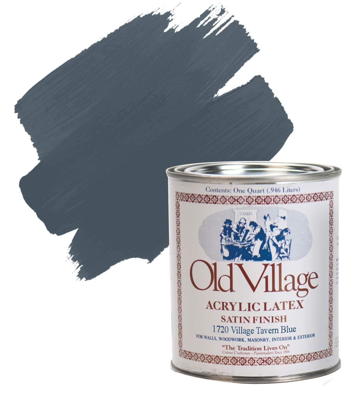 Old Village 1720 Qt Acrylic Water Base Paint 1 Qt- Tavern Table Blue