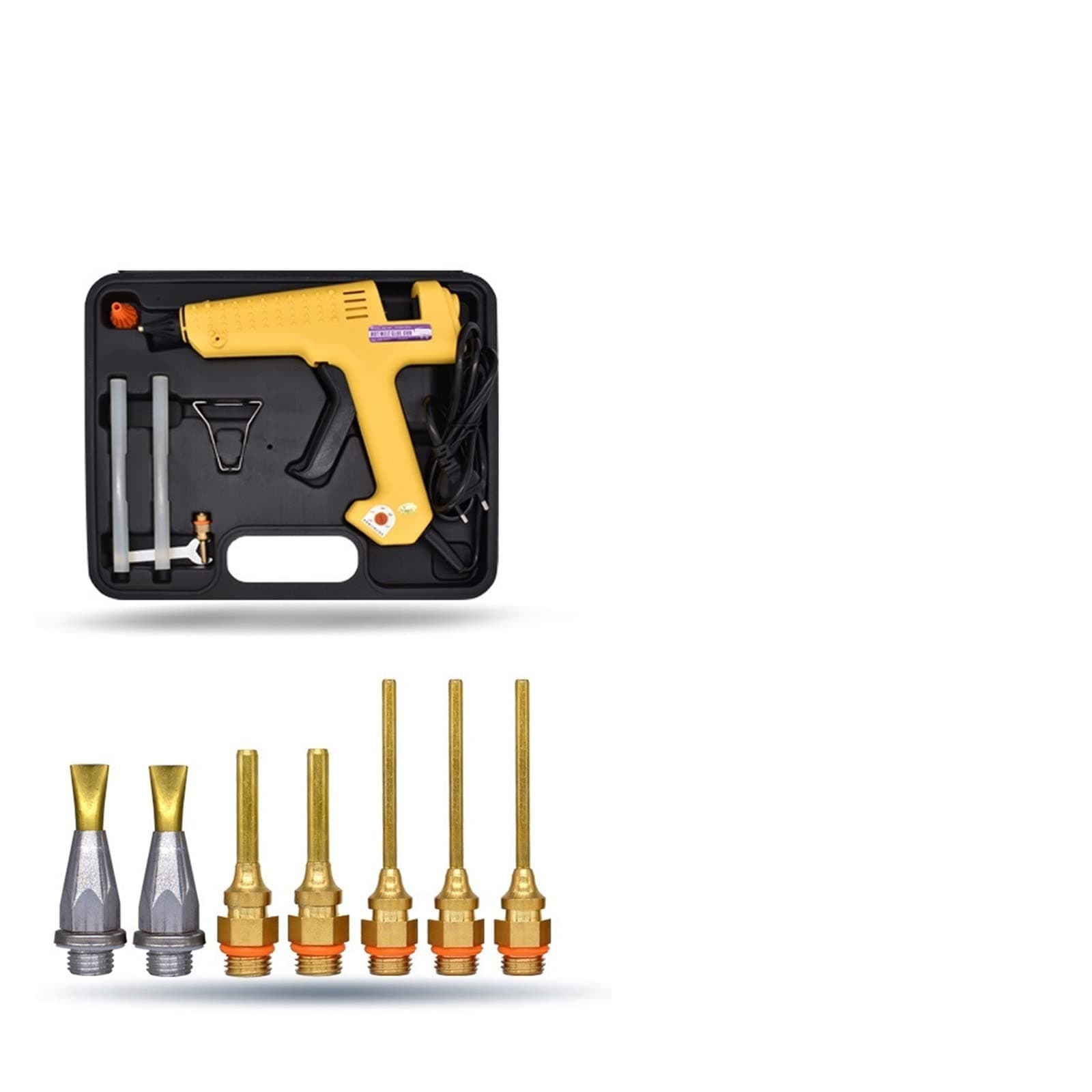 Safe and Efficient Hot Glue Gun 250W Professional Hot Melt Glue Gun with Tool Kit Pure Copper Nozzle Adjustable Temperature High Power use 11mm Glue Stick with Rapid Heating (Color : Set-4, Size : T