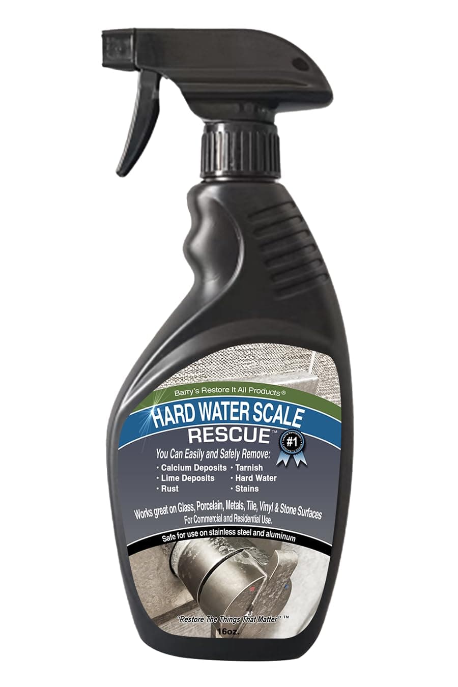 Hard Water Scale Rescue (Single 16oz.) | The Ultimate Solution for Hard Water! Remove: Lime Deposits, Calcium, Tarnish & Rust!