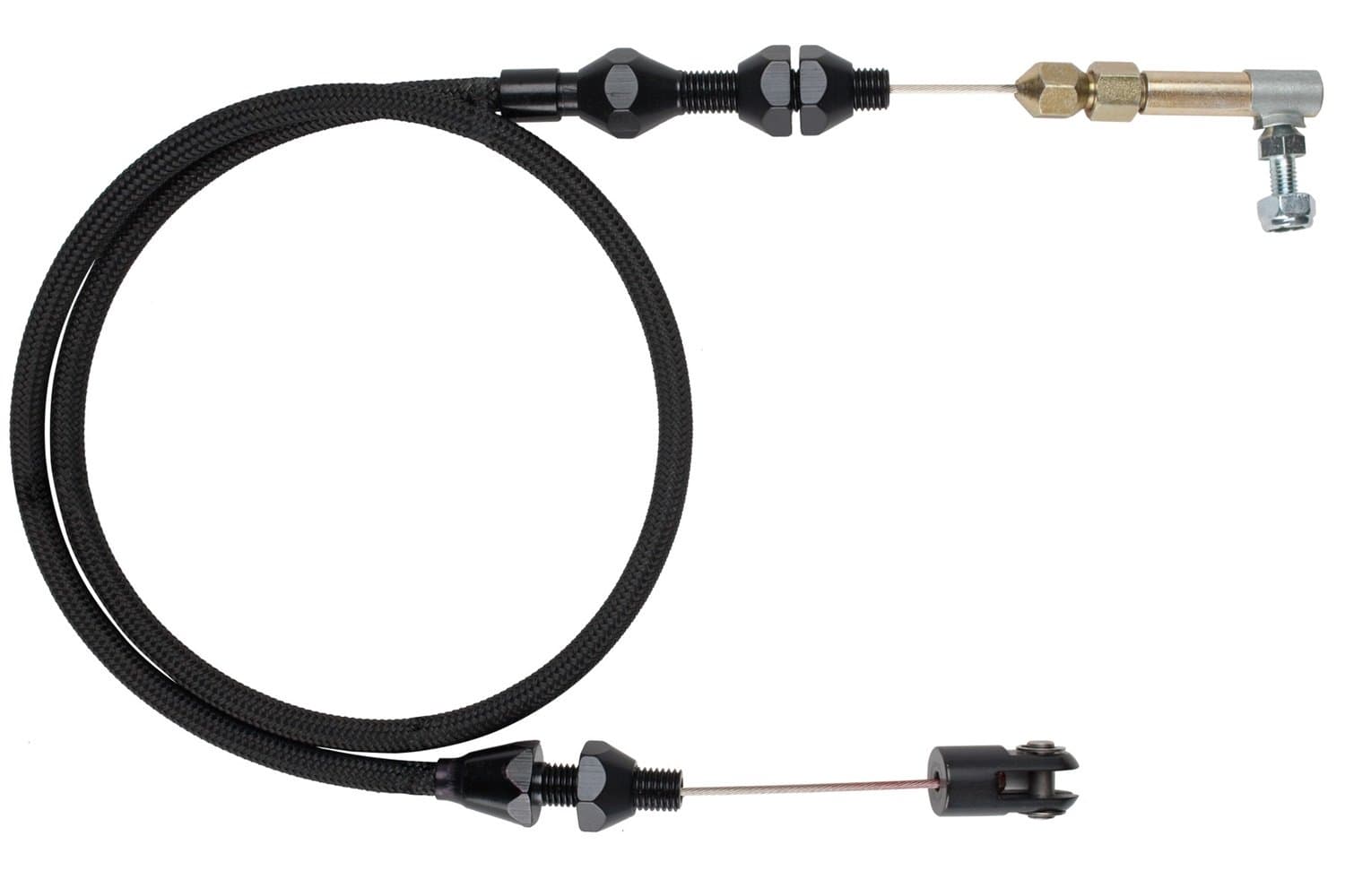 Lokar XTC-1000HT 24" Throttle Cable Kit with Black Stainless Steel Housing and Black Fittings