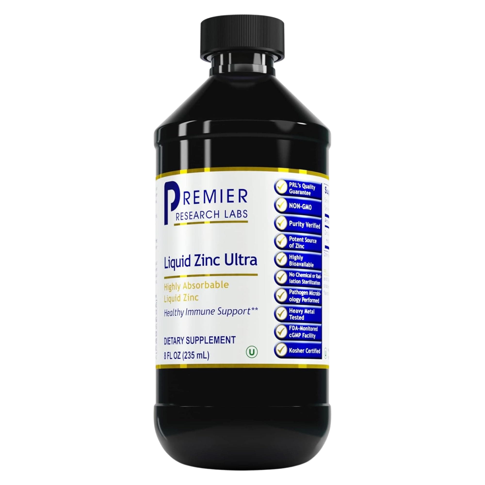 Premier Research Labs Liquid Zinc Ultra - Minerals for Immune Support & Overall Well-Being - Highly Absorbable Liquid - Great for Rapid Analysis of Zinc Status - 8 fl oz - 47 Servings