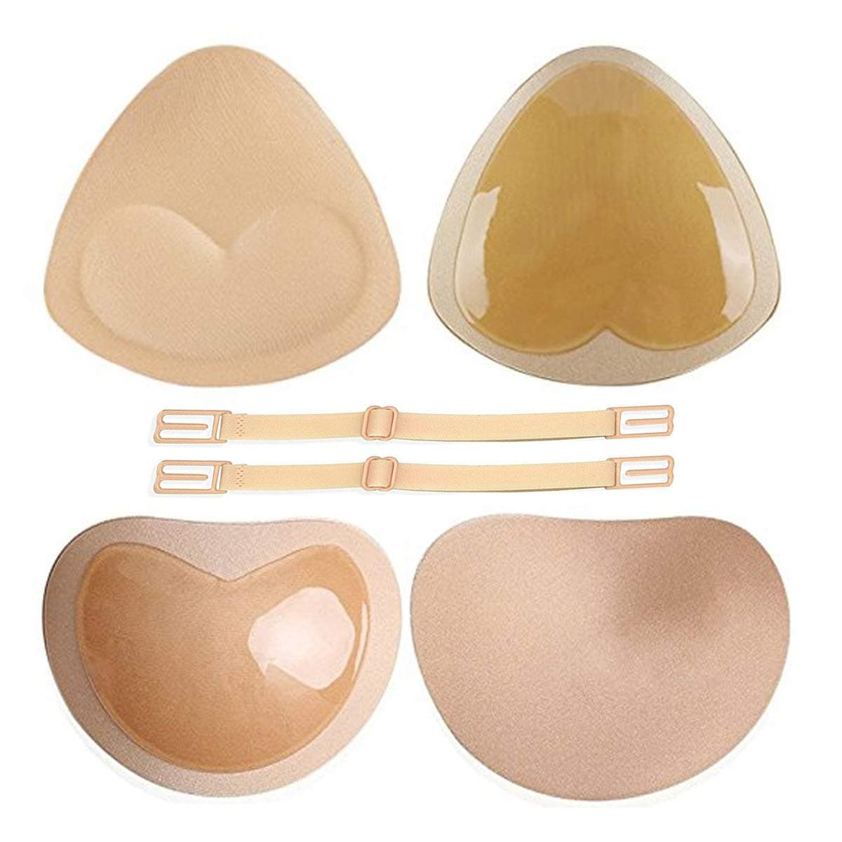 Adhesive Bra Inserts Lift Breast Pads Breathable Push Up Sticky Bra Cups for Women Swimsuits & Bikini with Bra Strap Holders