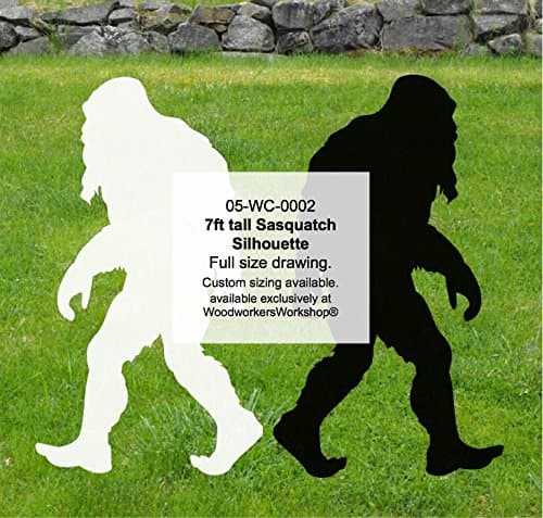 WoodworkersWorkshop Woodworking Plan to Make Your Own Bigfoot Sasquatch (Sasquit) 7ft Tall Yard Art Featuring Free TRACING Paper