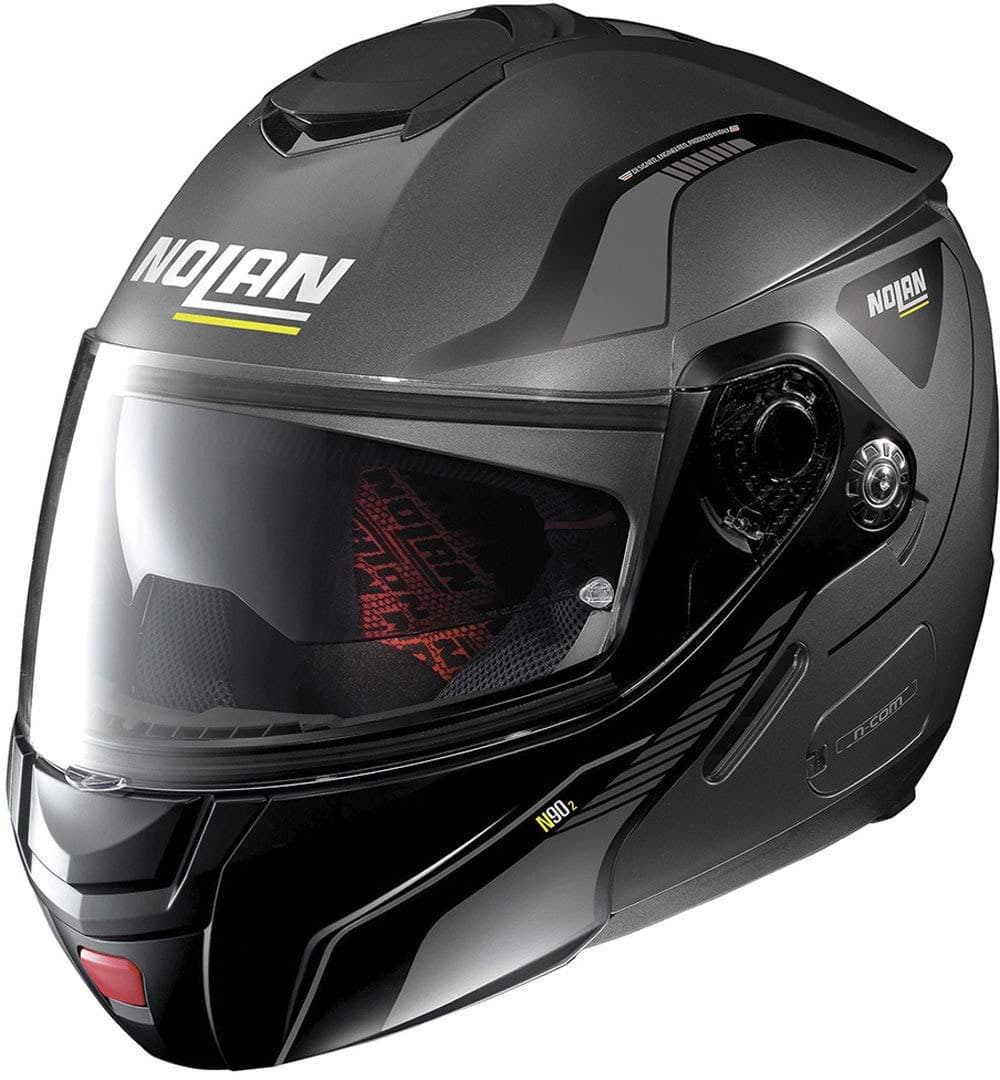 Nolan N90 N-COM – 2 STRATON 020 Grey Modular Helmet Matt Black Size M