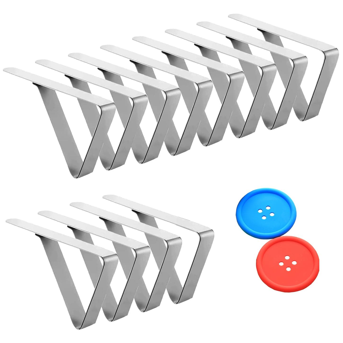 Tablecloth Clip, Table Clips Made of Stainless Steel, Waterproof and Rustproof Table Cloth Holders, Table Cover Clips Suitable for Family, Picnic, Restaurant, etc, Table Cover Holder (12 pieces)
