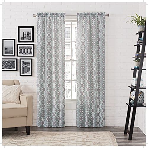 PAIRS TO GO Curtains for Bedroom - Arlene 56" x 84" Decorative Double Panel Rod Pocket Window Treatment Privacy Curtain Pair for Living Room, Mint