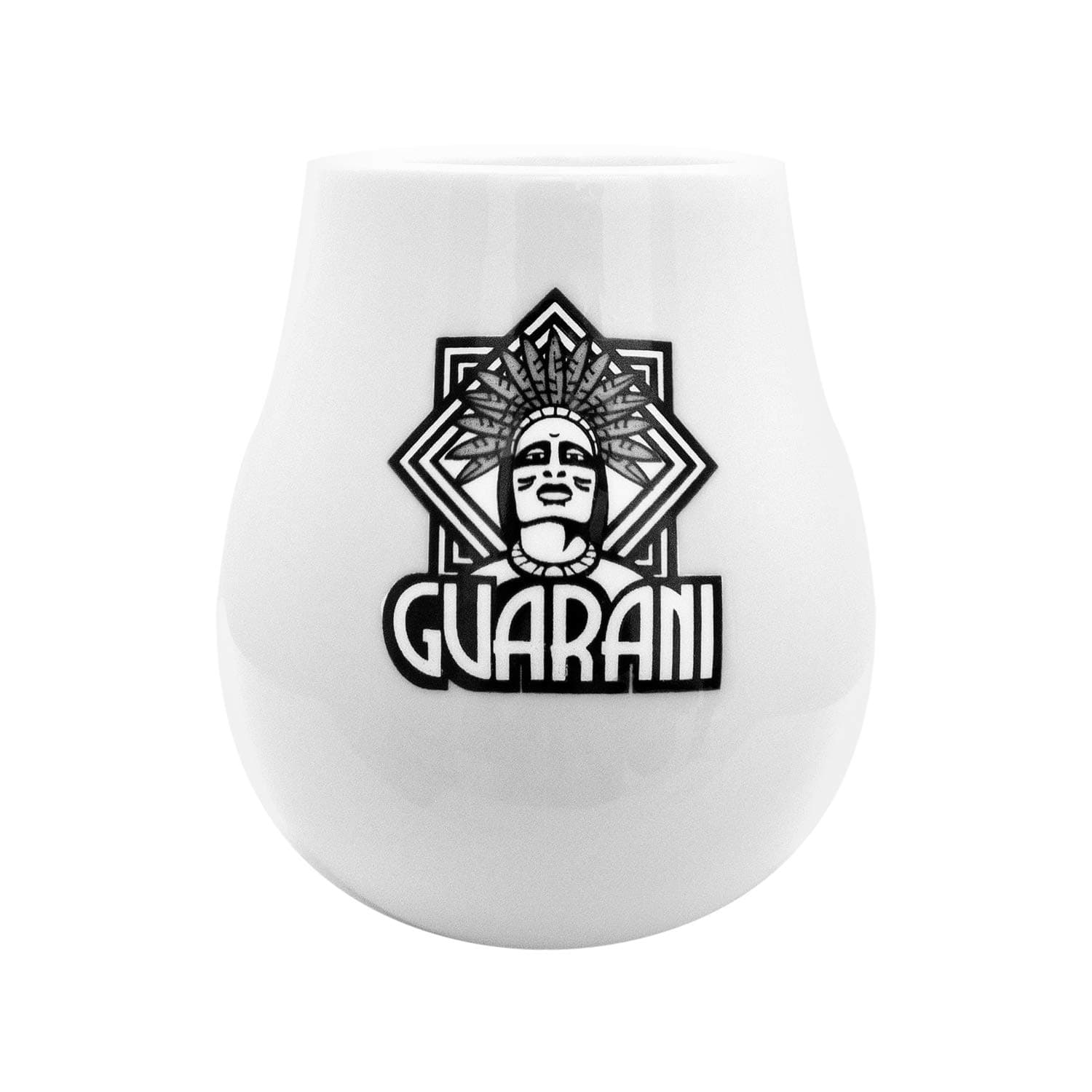 Yerba Mate White Mug with Guarani Logo | 350 ml Capacity! | Cebador | Easy to Clean | Smart Design, high Quality!