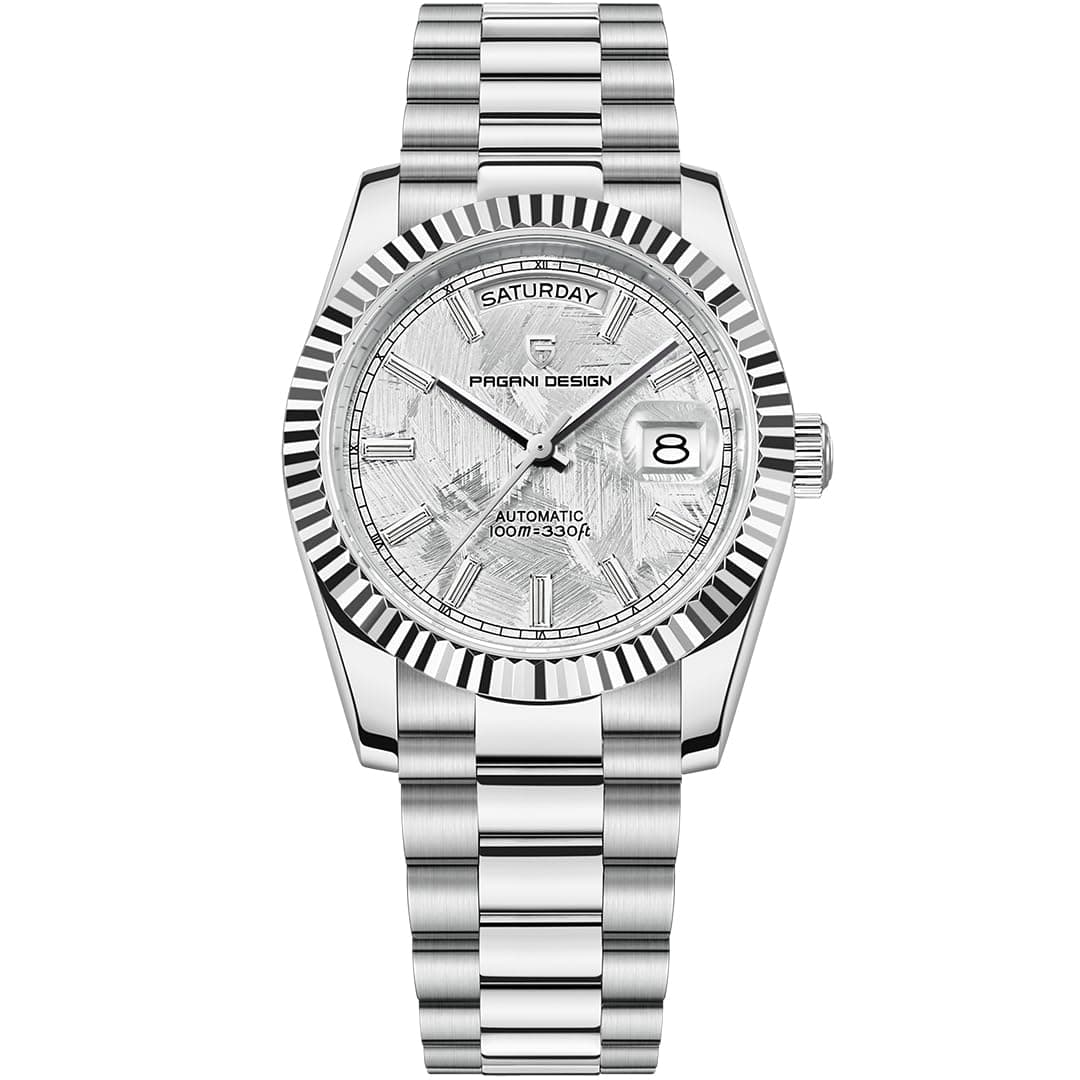 LACZ DENTON Pagani Design DD36 Men's Watches Luxury Automatic Watch Men AR Sapphire Glass Mechanical Wristwatch Men 10Bar ST16 Movement, PD1752-Meteorite White-DK