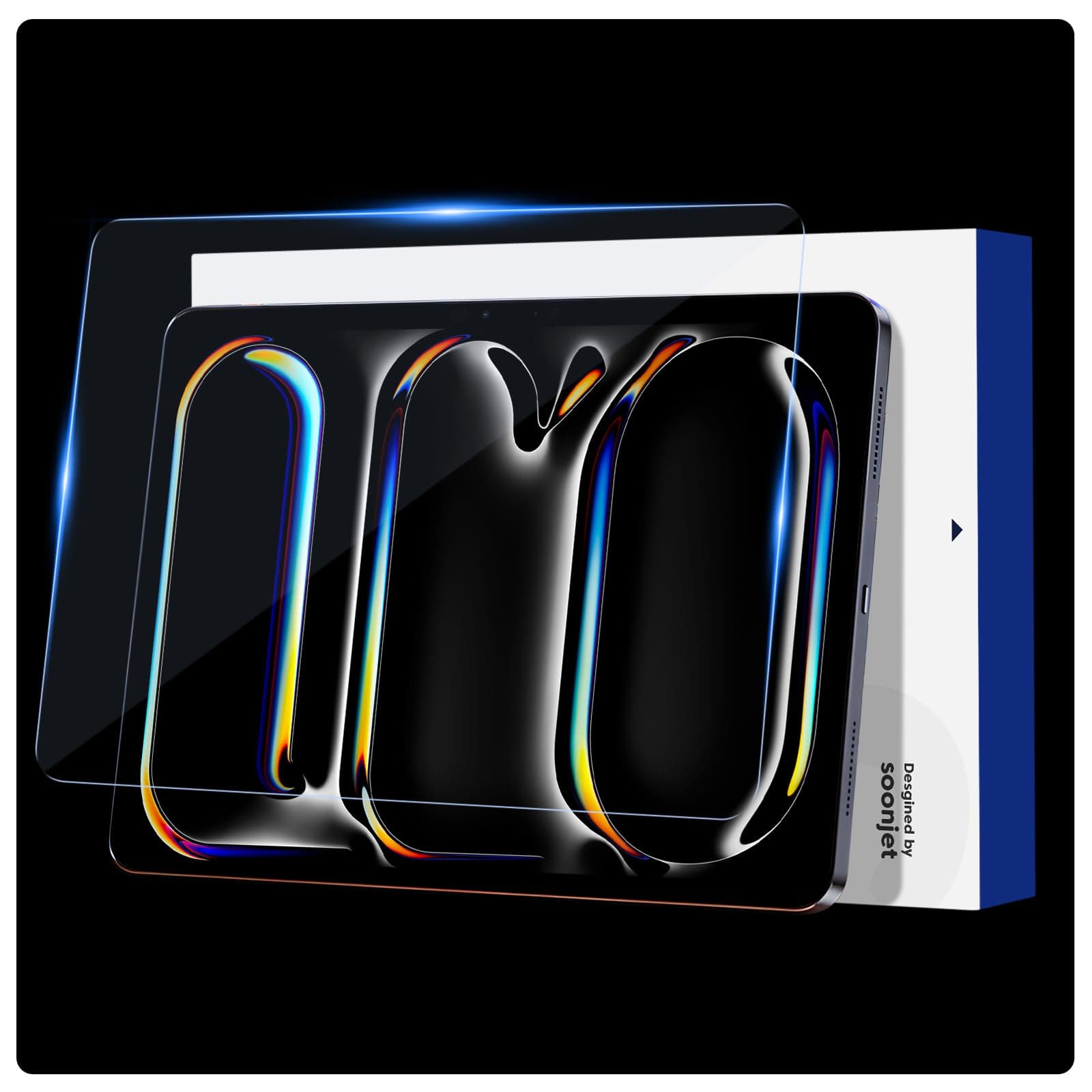 AR Screen Protector for iPad Pro 13 inch 2024 M4 7th Generation [8K Ultra HD, Original Screen Output] [Notchless Invisible Shield] 0.1mm Ultra Thin, Compatible with Apple Pencil & Face ID