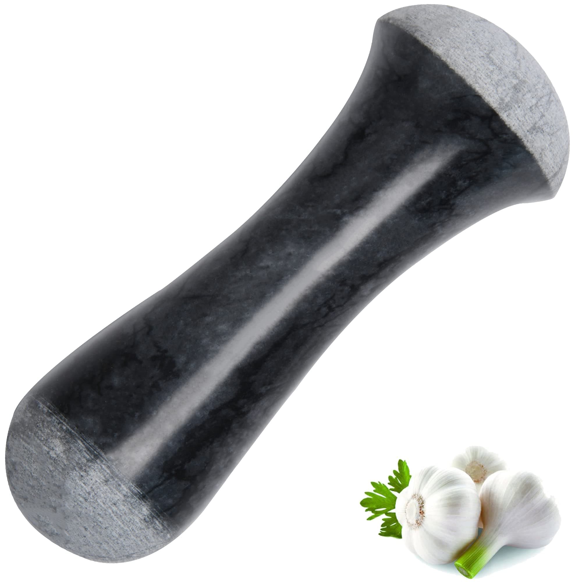 Tianman Marble Replacement Pestle 5.9" Length Polished, Use Pestle on Both Ends (Only Pestle Mortar Not Included) (Black Marble Polished)