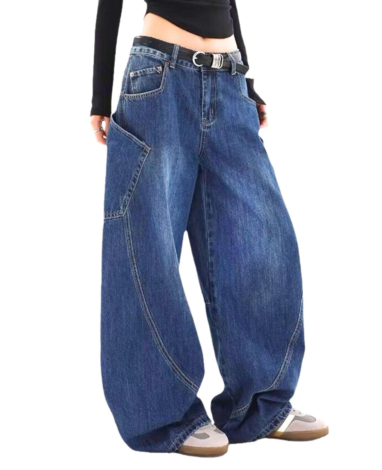 Baggy Jeans for Woman Men High Waisted Barrel Leg Jeans Casual Loose Denim Pants Streetwear Clothes