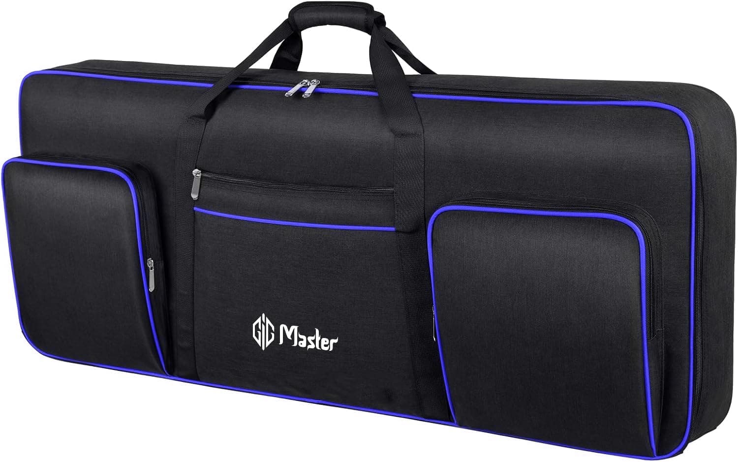 GIG Master Heavy Padded Keyboard Bag/Cover/Case for Yamaha PSR-SX720, SX920, 61-Keys Arranger Keyboard with Dust Cover & Double Pocket(Black & Blue)
