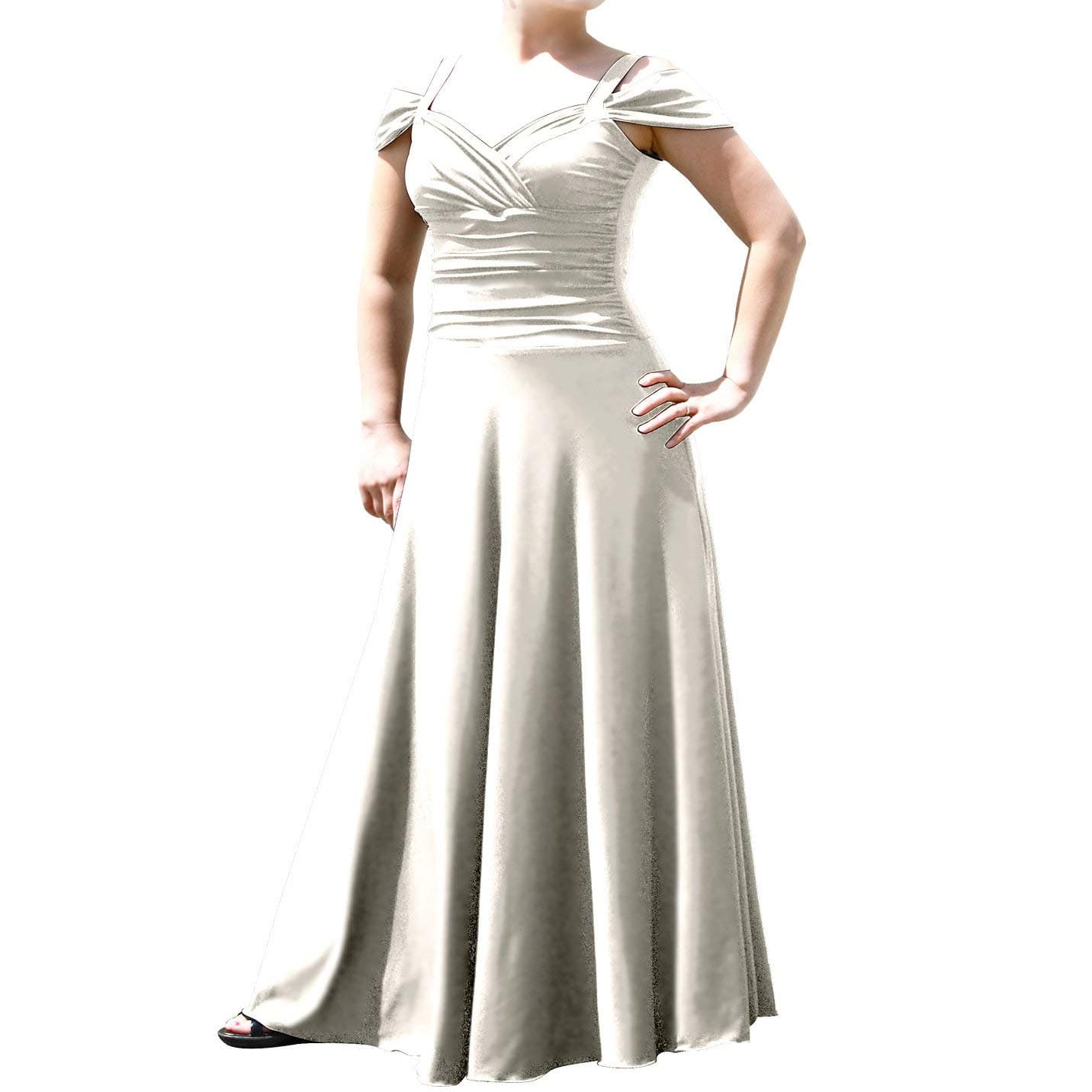 EVANESE Women's Plus Size Elegant Long Formal Evening Dress with Shoulder Bands