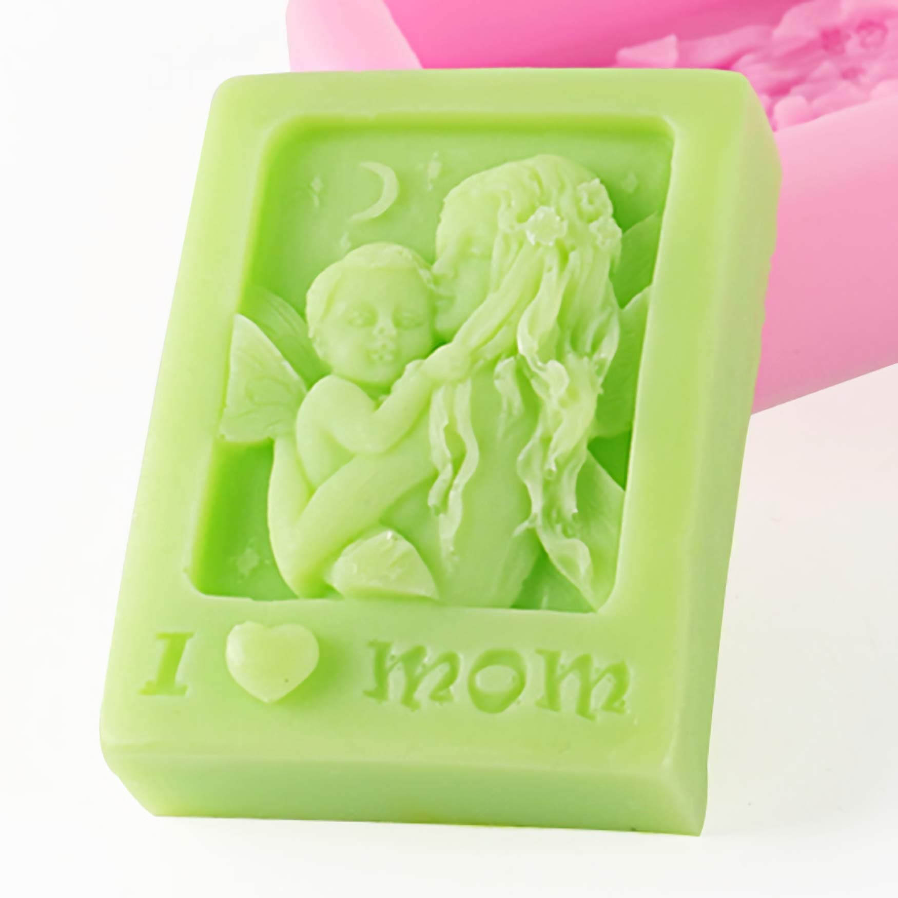 Mother and child Shaped Silicone Fondant Sugar Molds,Mothers Day Gift Making,Handmade, Ice Cream, Ice Cube, Jelly Shots, Desserts Crystal Gum Paste Soap Mould Candy Fondant Mold