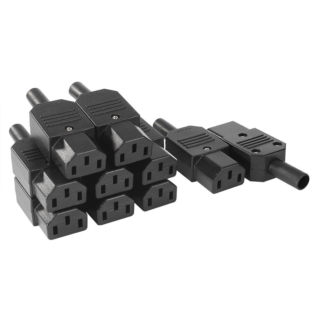 uxcell DKURVE 10Pcs AC 250V 10A Female 3 Terminals IEC320 C13 Power Adapter Connector