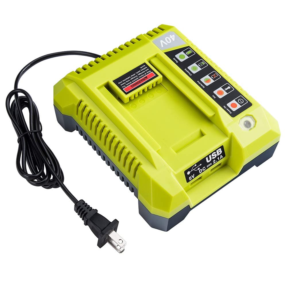 40V Charger for Ryobi Battery, Hipoke OP401 Lithium-ion Battery Charger for OP4015 OP4026 OP4026A OP4030 OP4040 OP4050 OP4050A OP4060 OP40261 OP40301 OP40401 OP40501 Ryobi 40V Lithium-ion Battery