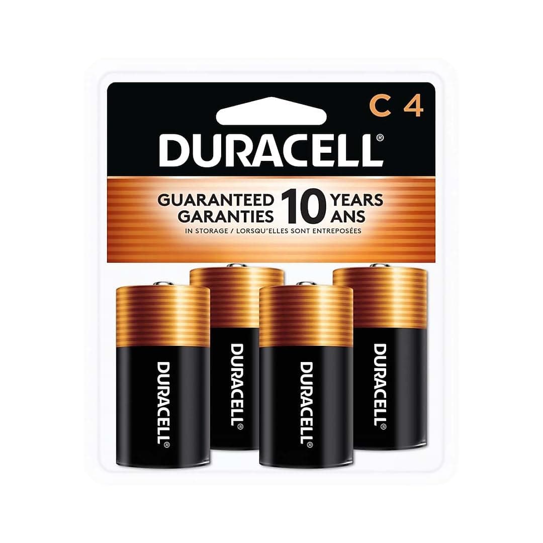 Duracell Duracell - CopperTop C Alkaline Batteries with recloseable package - long lasting, all-purpose C battery for household and business - 4 count