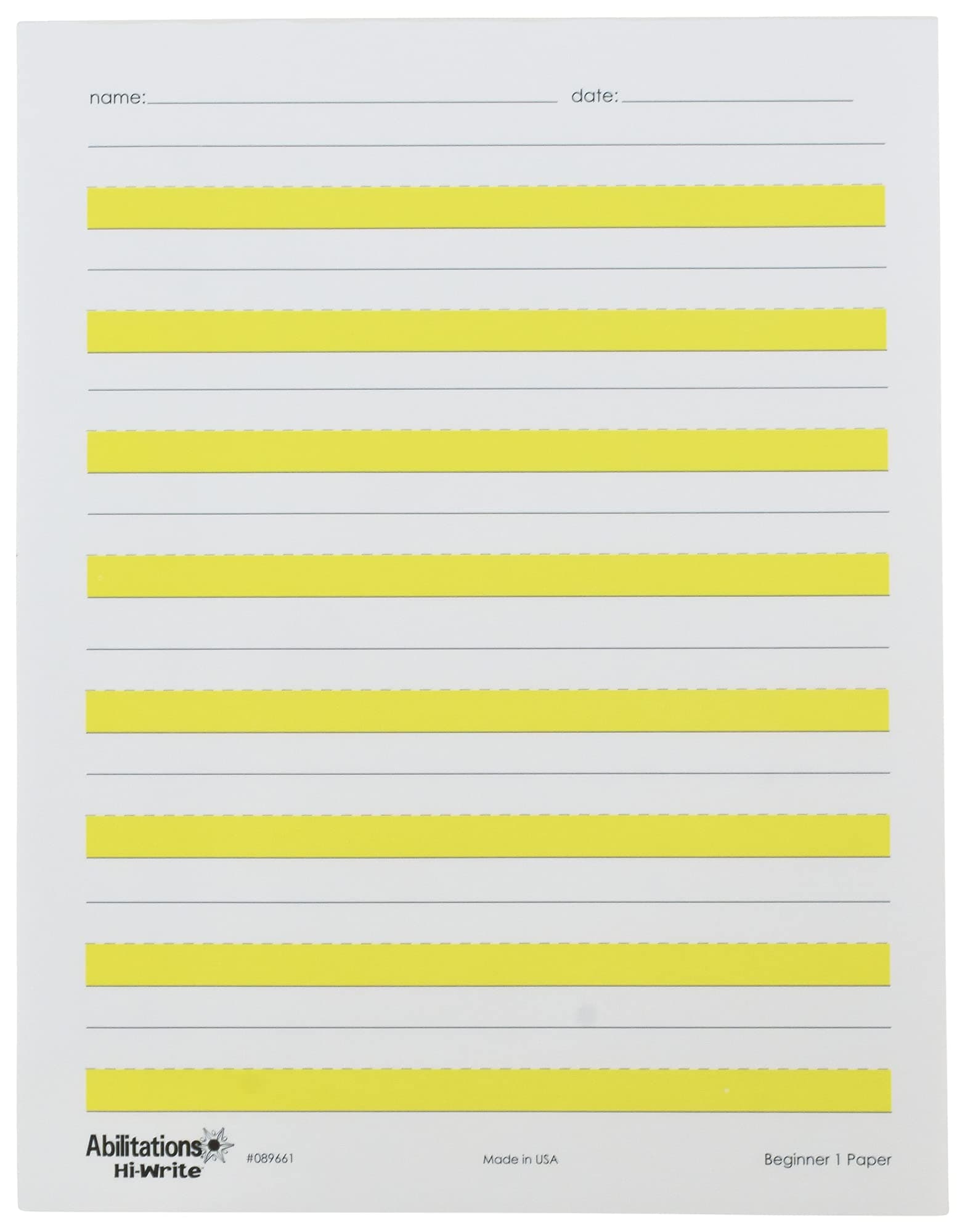 089661 Hi-Write Beginner Paper, Level 1, Pack of 100, Yellow/White