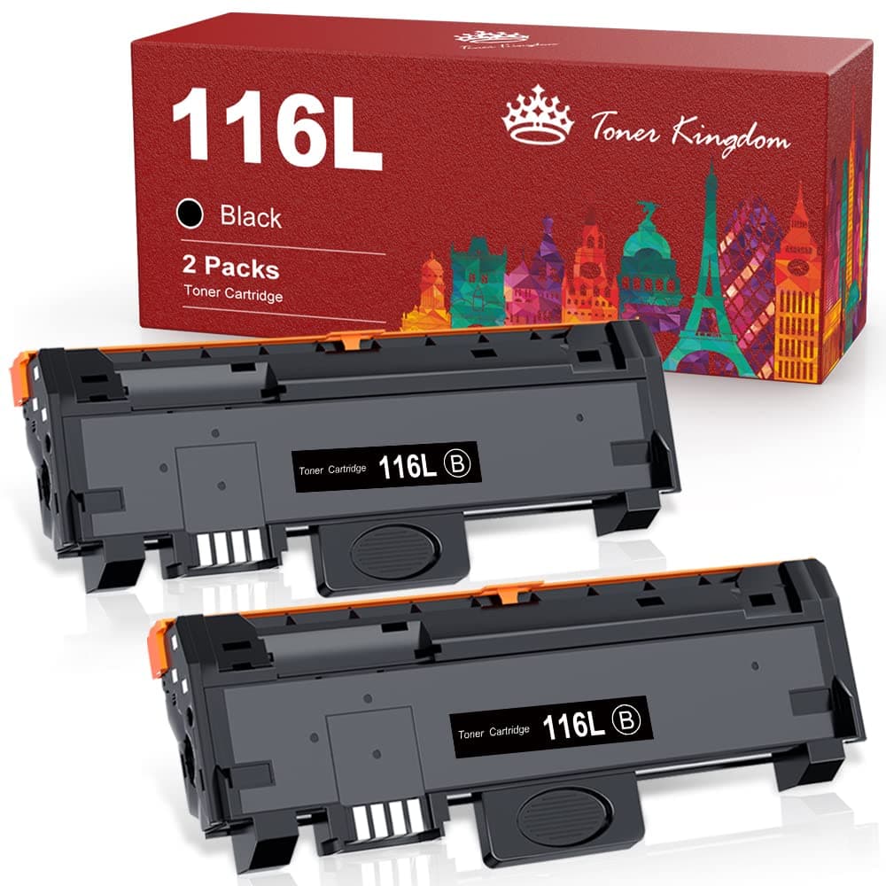 Toner KingdomMLT-D116L D116S Compatible Toner Cartridge Replacement for Samsung SL-M2835DW M2825ND M2825DW M2885FW M2675 M2675FN M2875FD M2625 M2626 M2676 M2825 (Black, 2-Packs)