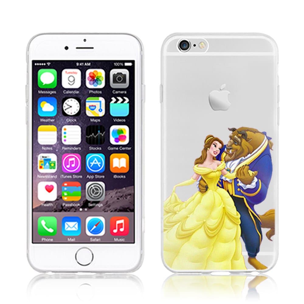 NEW DISNEY PRINCESSES TRANSPARENT CLEAR TPU SOFT CASE FOR APPLE IPHONE 8 - BEAUTY & BEAST