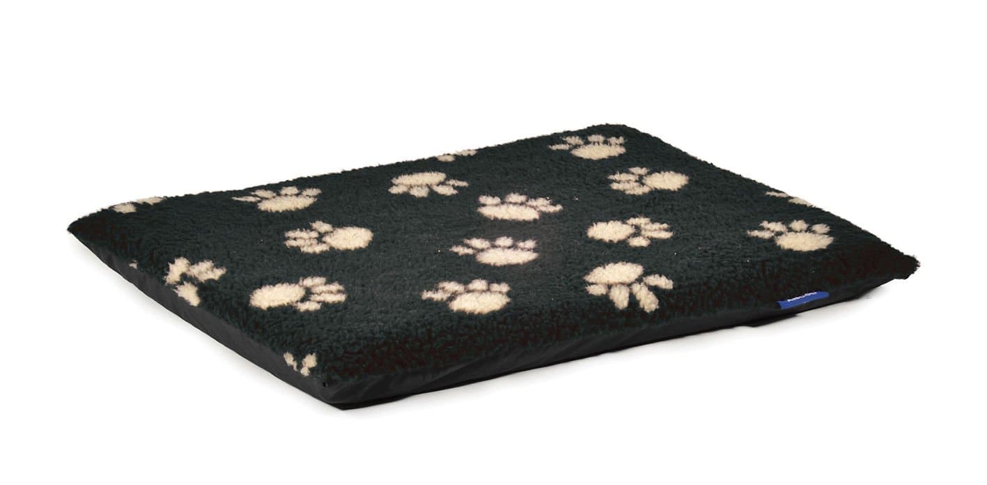 Sleepy Paws Paw Print Flat Pad, 61 cm x 46 cm, Black