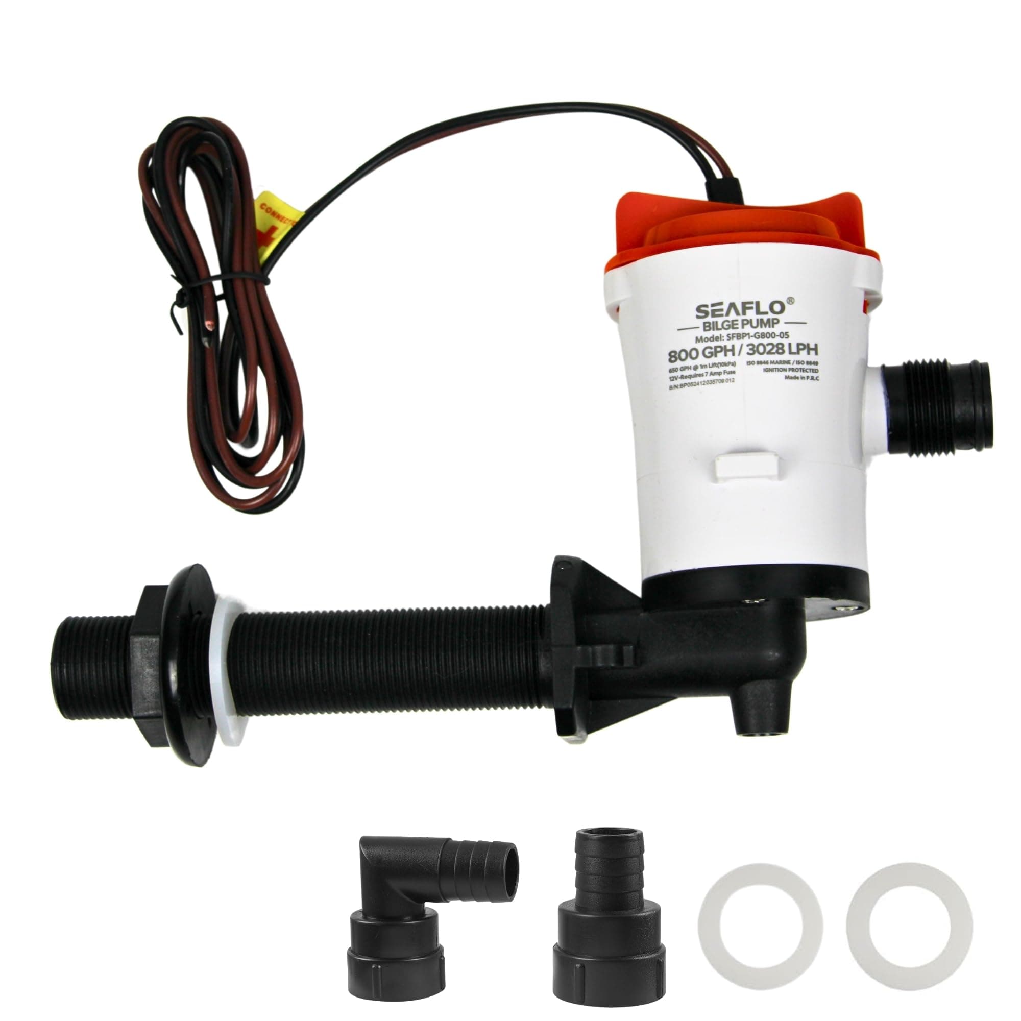 12v 800gph Livewell Live Bait Tank Aerator Submersible Cartridge Boat Bilge Pump
